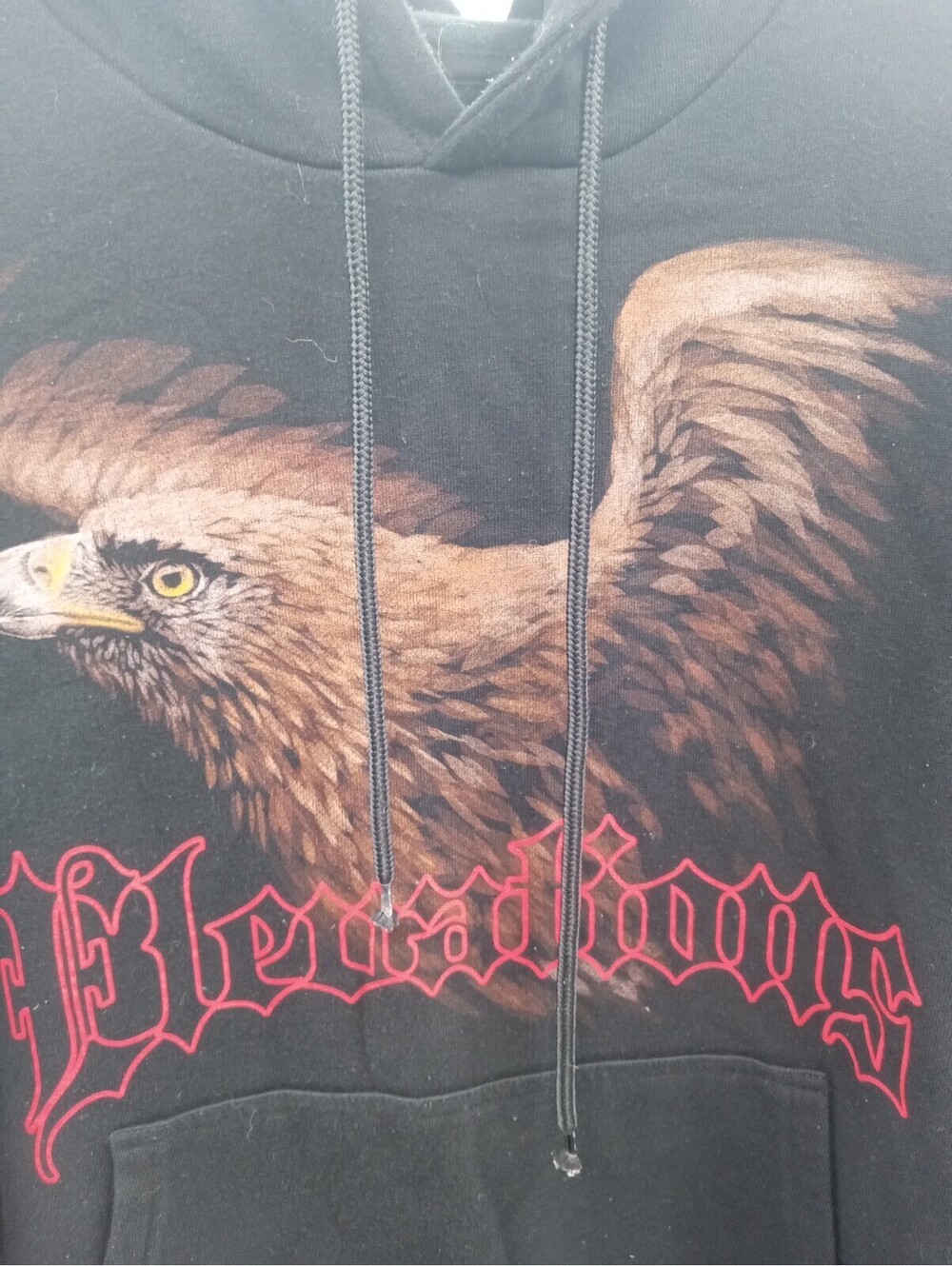 Forever 21 Hoodie Sweatshirt Men's Medium Black Graphic Hawk Pullover Outdoor - Picture 2 of 6